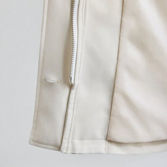 White Casual Women's Elegant Collar Jacket With Buttons - Picture 7 of 7